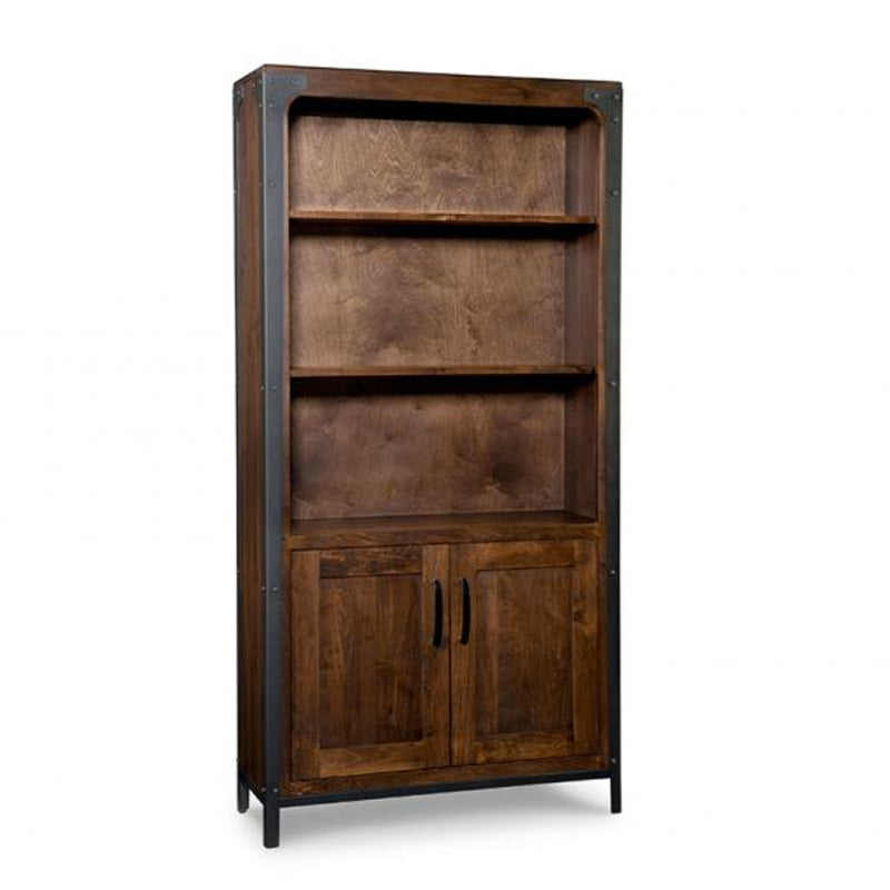 Portland 80"H Bookcase w/ Doors & w/ 3 Adjustable Shelves