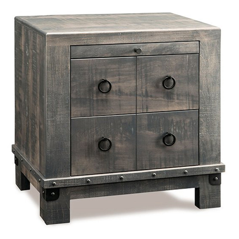 Barrelworks 2 Drawer Nightstand w/ Pullout Shelf