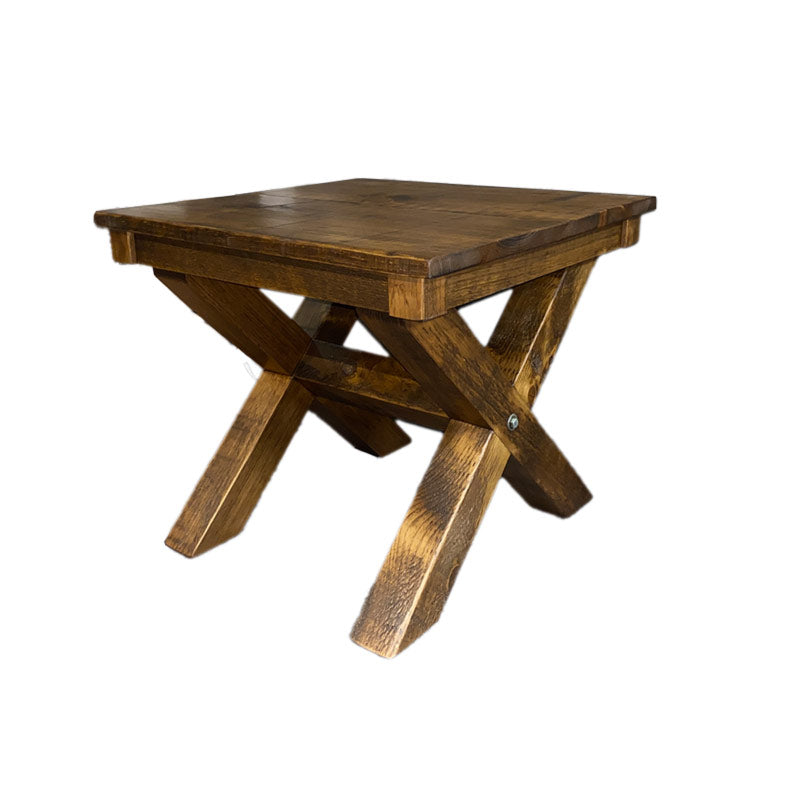 Barnboard Sawbuck End Table